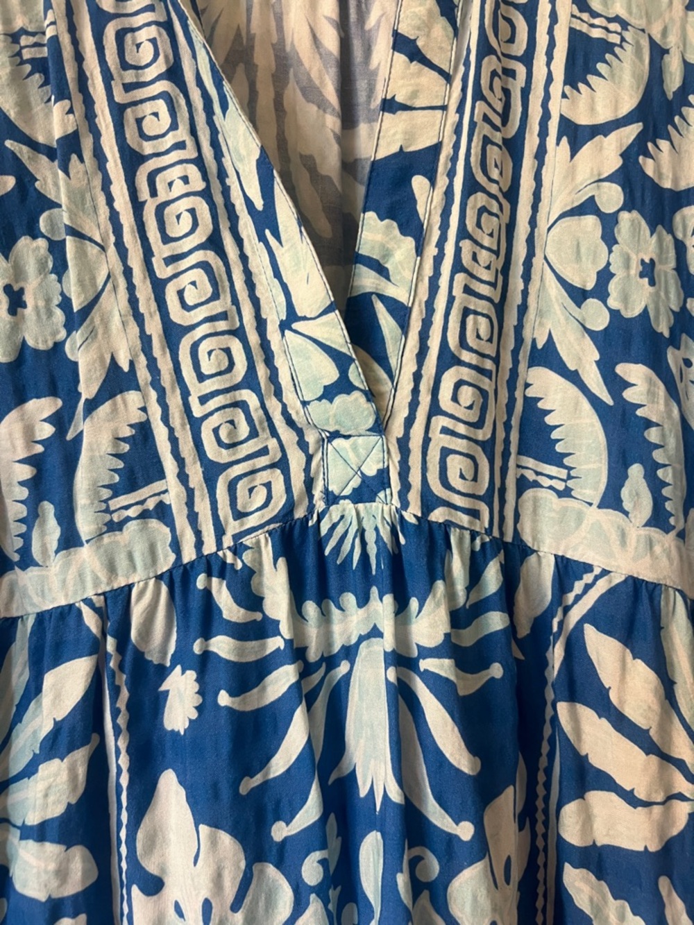 NWOT Celandine Blue Floral Maxi Dress with V-Neck XLpetite - Picture 3 of 7